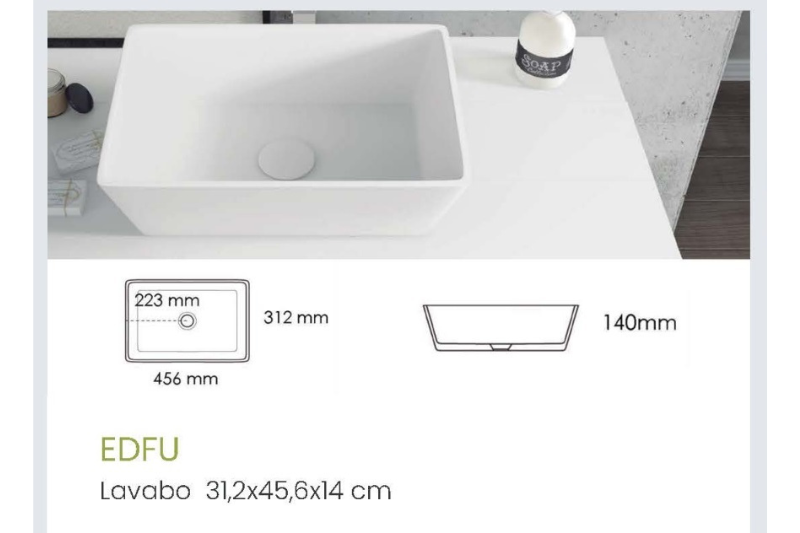 Lavabos Solid Surface de gran calidad. Personalizables, fácil de limpiar y de material no tóxico y reciclable.