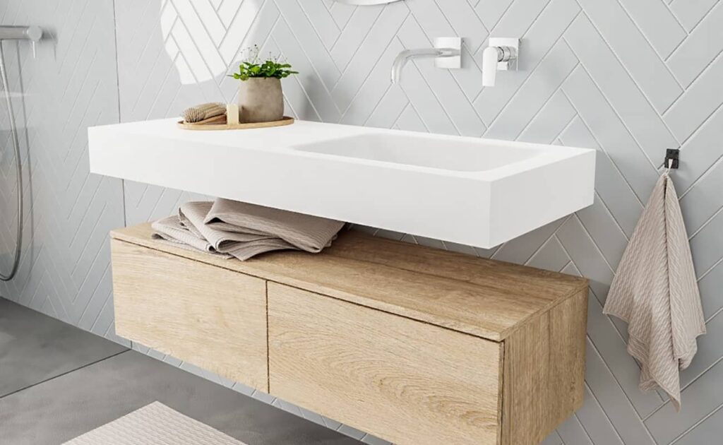 Encimera suspendida solid surface