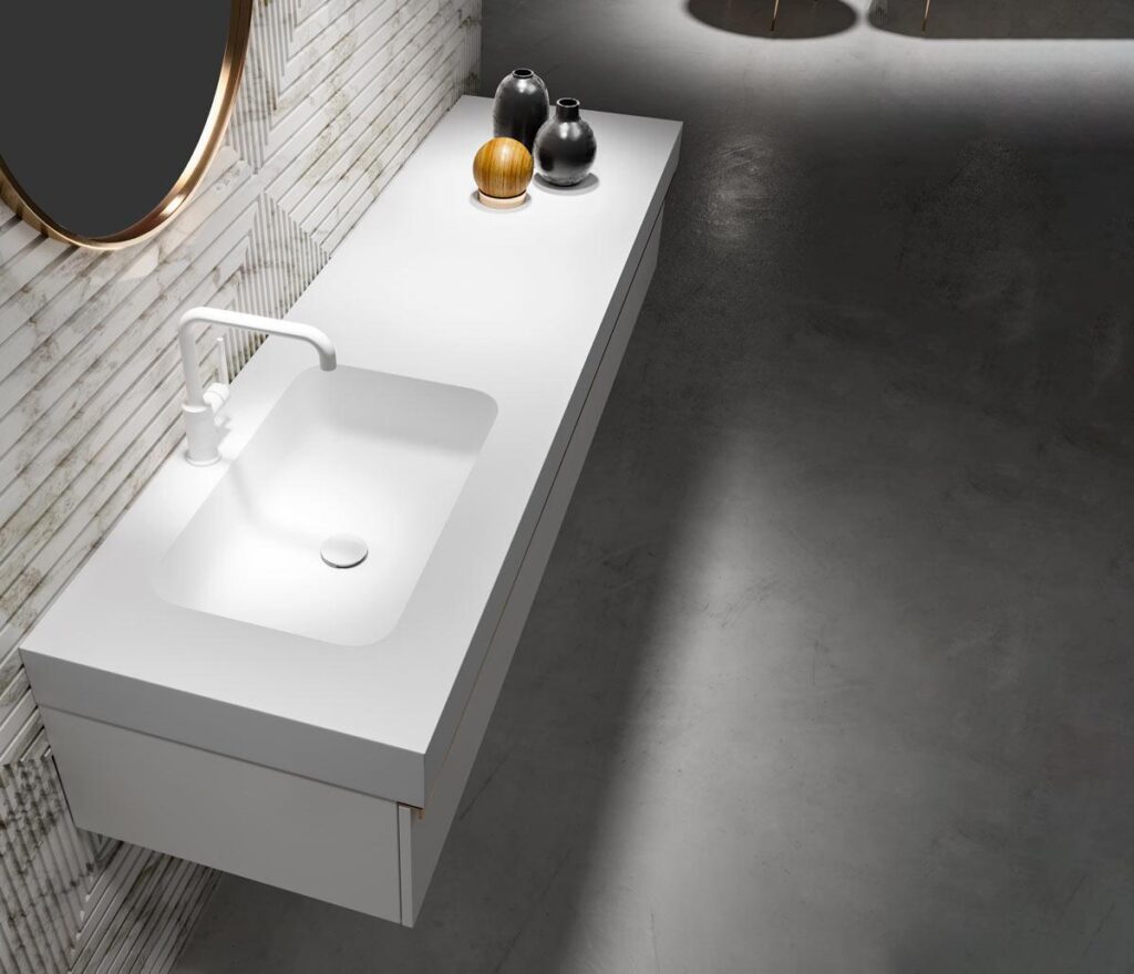 Encimera de Baño con Lavabo Integrado solid surface maia solidker
