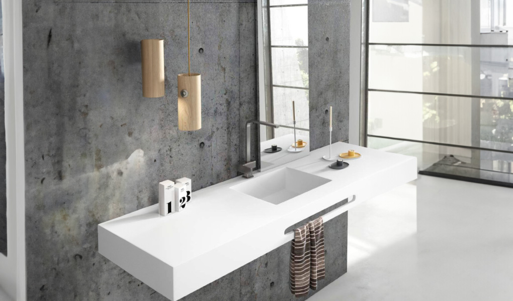 Encimera Hidrófuga baño suspendida de solidker.