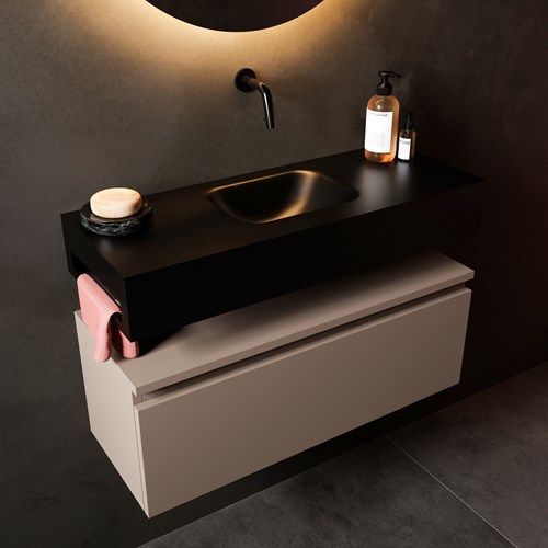 Encimera baño 160 cm suspendida Solid Surface