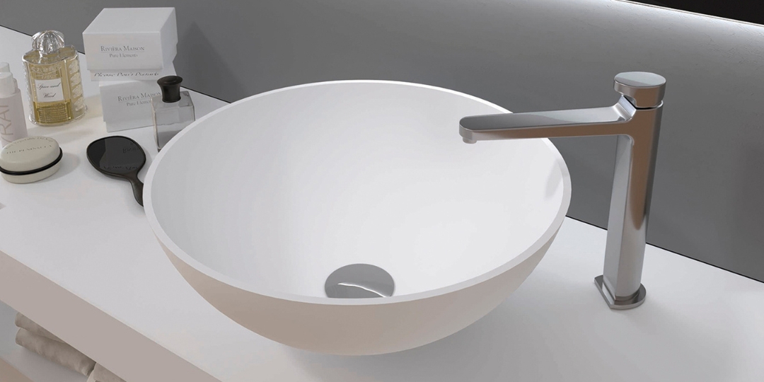 Lavabo encimera blanco modelo Bol de solid surface